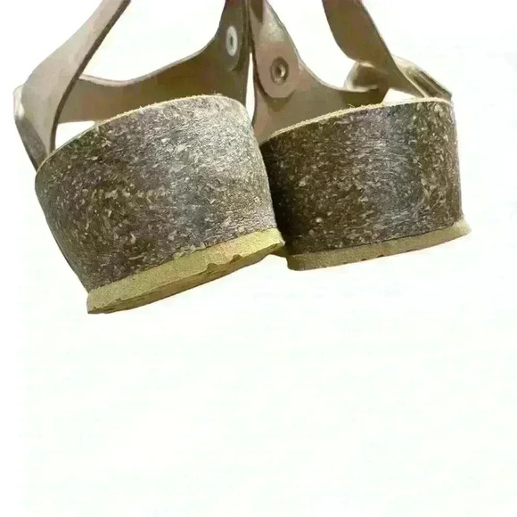 BioNatura Comfort Leather Wedge Sandals Tan Rose Straps Sarafina EU 41 Sz 9.5 - Picture 3 of 7
